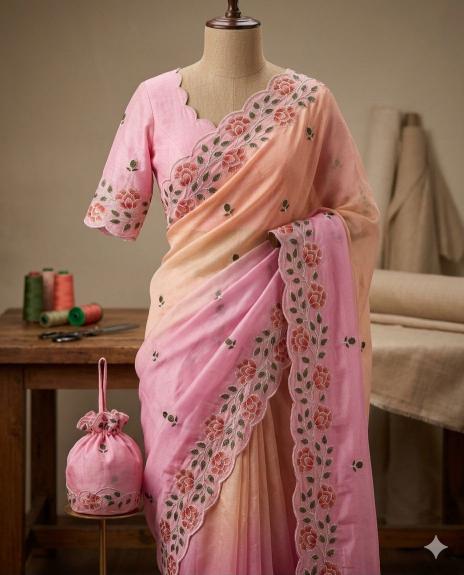 Svara flower saree factory in surat